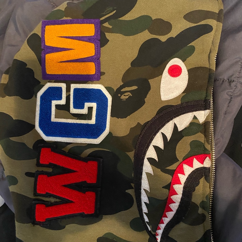 Bape 1st camo shark full zip hoodie